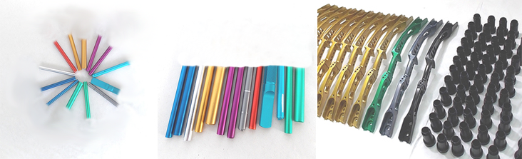 Examples of colored anodizing in civilian applications with aesthetic requirement